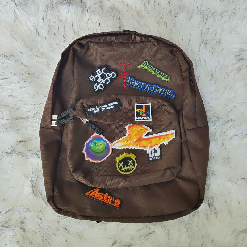 

Travis Scott Cactus Jack Backpack Rap Limited Self-adhesive Patch Sticker Accessories Backpack Casual Outing Backpack