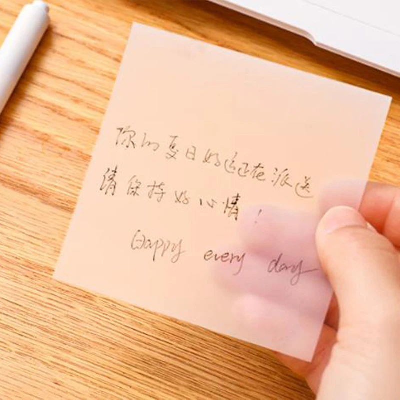 

50 Sheets Of Waterproof PET Transparent Sticky Notes Sticky Notes Checklist Paper Brand New High Quality Portable And Practical