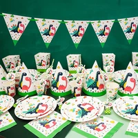 dinosaur theme disposable tableware paper plate cup napkin jungle safari birthday party supplies kids jurassic world party decor
