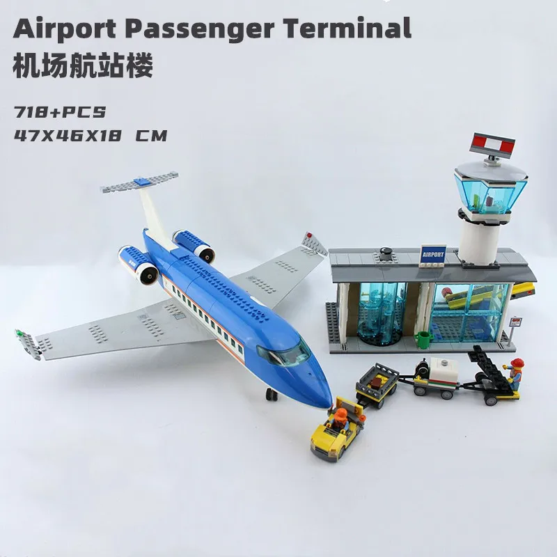 

Airport Terminal Passenger Airplane Model Building Blocks 60104 International Airport Station Bricks Toys For Kid Christmas Gift