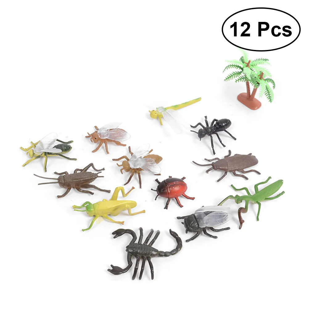 

12Pcs Realistic and Bugs Playset Figures Animal for Decoration