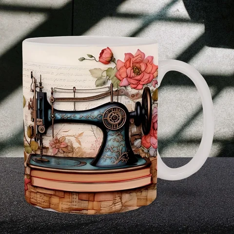 Кружка для кофе с 3D рисунком в виде швейной машинки