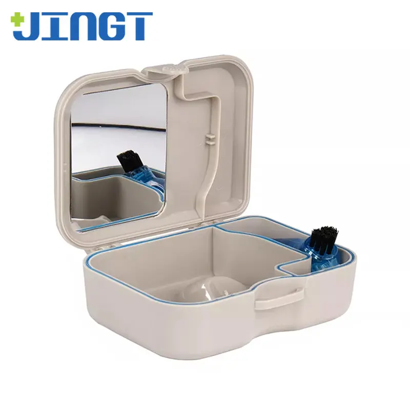 

JINGT Dental With Mirror A Brush Fake Tooth Box To Orthodontics Mirrors Toothbrush Denture Storage Orthodontic Placement Case