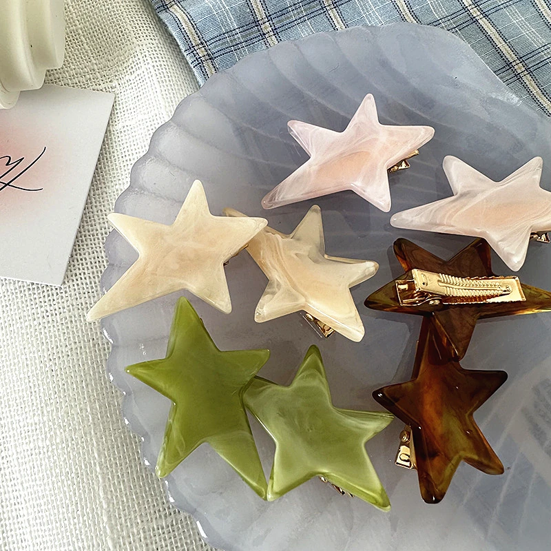 Заколка для волос в виде сердца звезды и пентаграммы