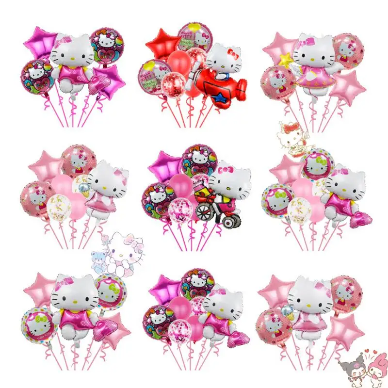

Sanrio Kawaii Hello Kitty тематическая вечеринка на день рождения украшение шар Y2K мультфильм латексный шар набор праздничные товары для вечеринок