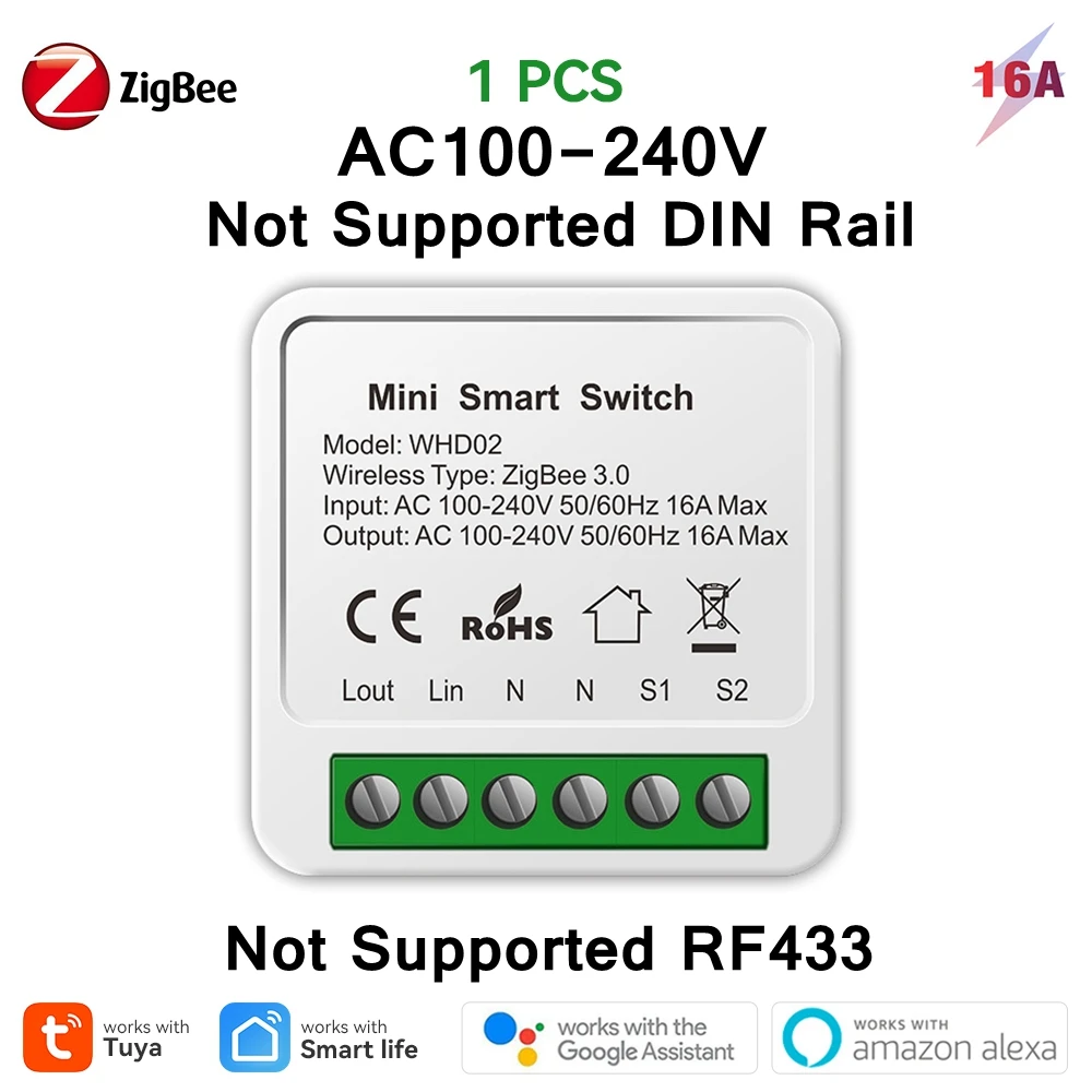 

SZKOSTON Умный коммутационный модуль Tuya Zigbee 4 каналов
