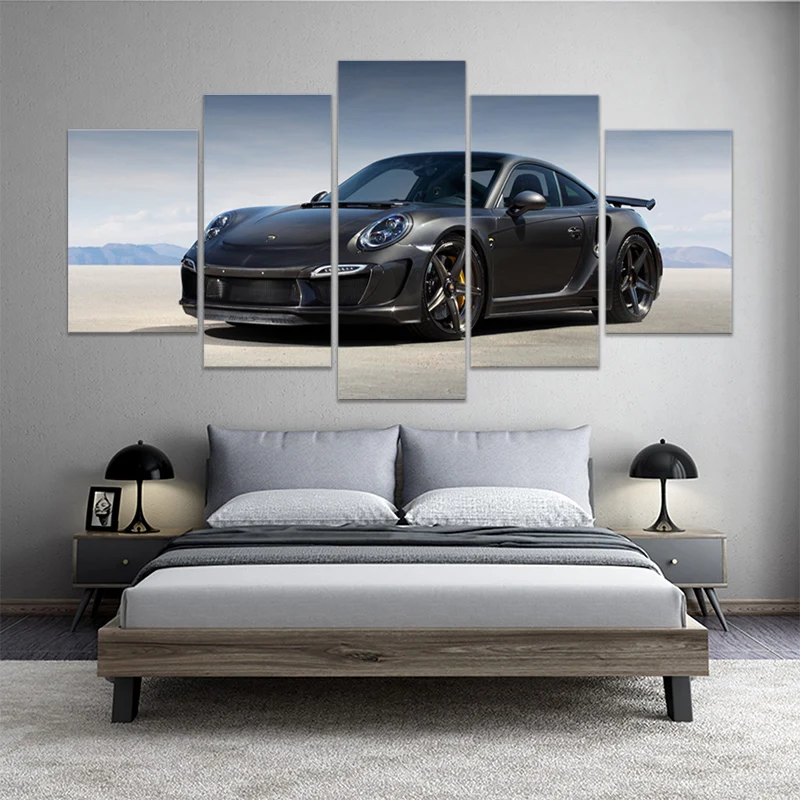 

Porsches 911 Turbo S 5pcs Canvas Paintings Sportscar Wallpaper Wall Artwork Poster Pictures Prints Home Decor Living Room Frame