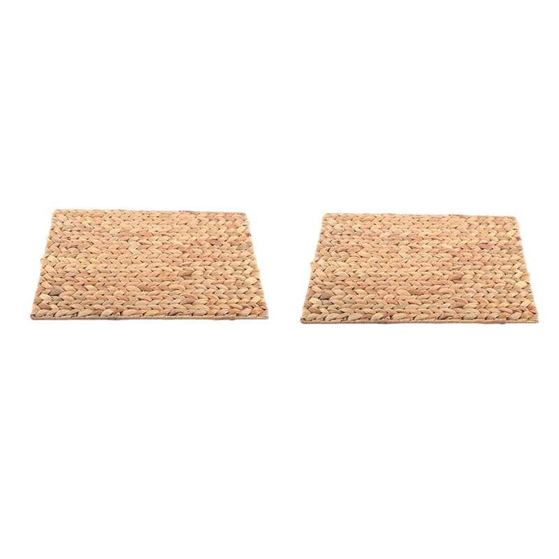 

2 Pack Woven Placemat,Natural Hyacinth Woven Placemat,Rectangular Woven Rattan Table Mat,for Kitchen Party Wedding Decor