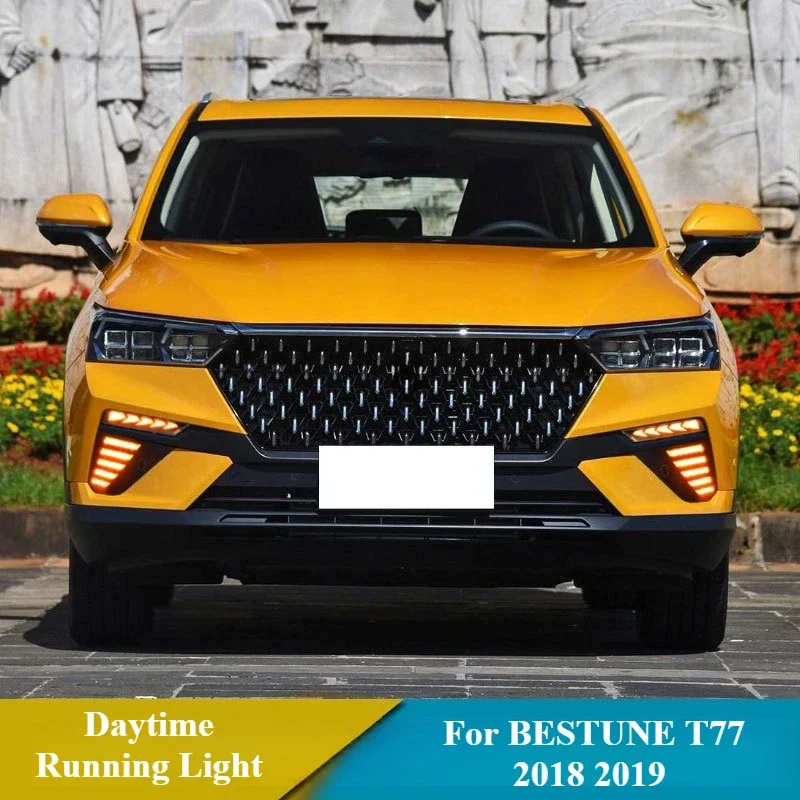 Фото Новые светодиодные дневные ходовые огни (ДХО) для BESTUNE T77 2018-2019, с функцией динамического указателя поворота, для переднего бампера, модифицированные, 12В №2