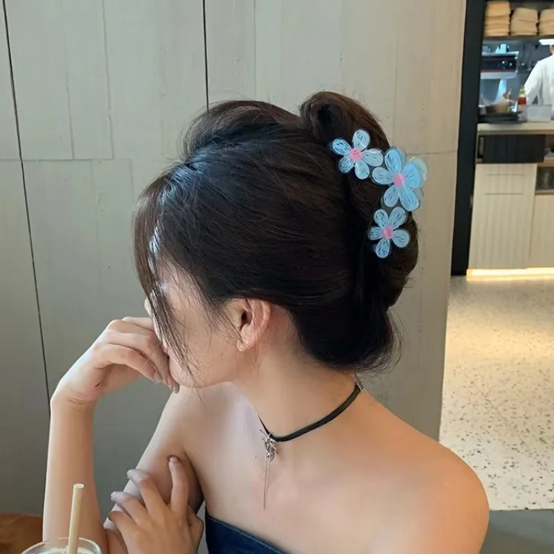 Ful Flower Hair Claw Clip Korean Summer Sweet Cute Vitality Candy Color Hairpin Hair Accessories For Women Headwear