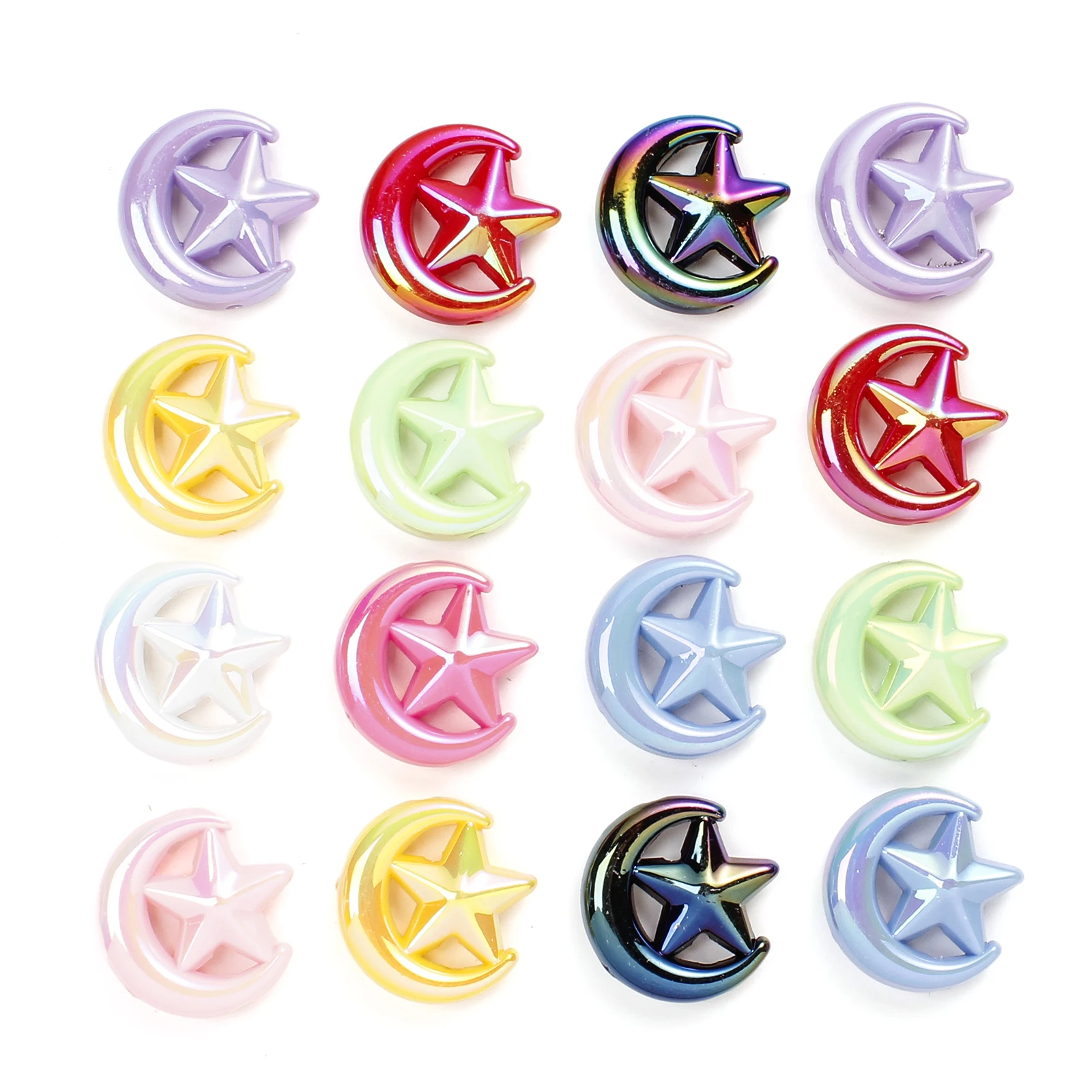 10 шт. акриловые бусины в виде луны и звезд