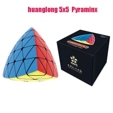 Yuxin Huanglong Pyraminx 5x5 Magic Speed Cube Stickerless Professional Fidget Toys Huanglong 5x5 Pyramid Cubo Magico Puzzle