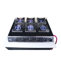 6 single burners stainless steel commercial gas range cooktops