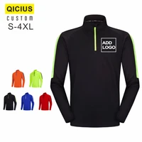mens long sleeved sportswear quick drying breathable top custom printed embroidery logo fitness running shirt football jersey