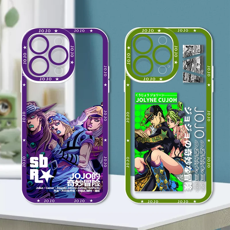 Чехол для iPhone с японским аниме JOJO Kujo Jotaro для Apple 14 13 12 11 Mini XS XR X Pro MAX Plus SE прозрачный чехол с ангельскими глазами