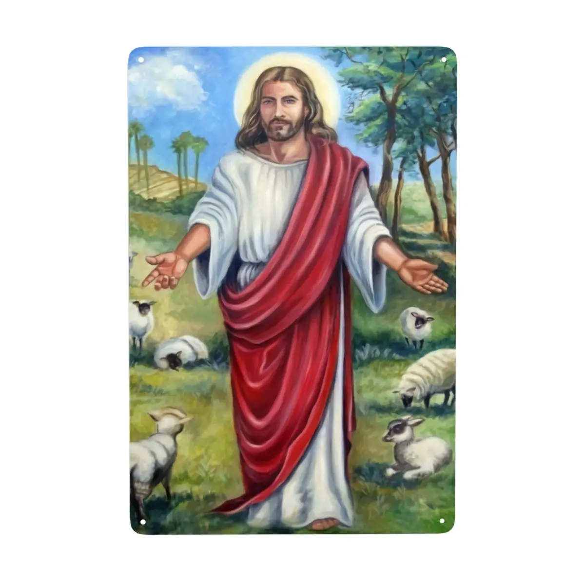 Металлическая жестяная ретро-вывеска с изображением бога милости |