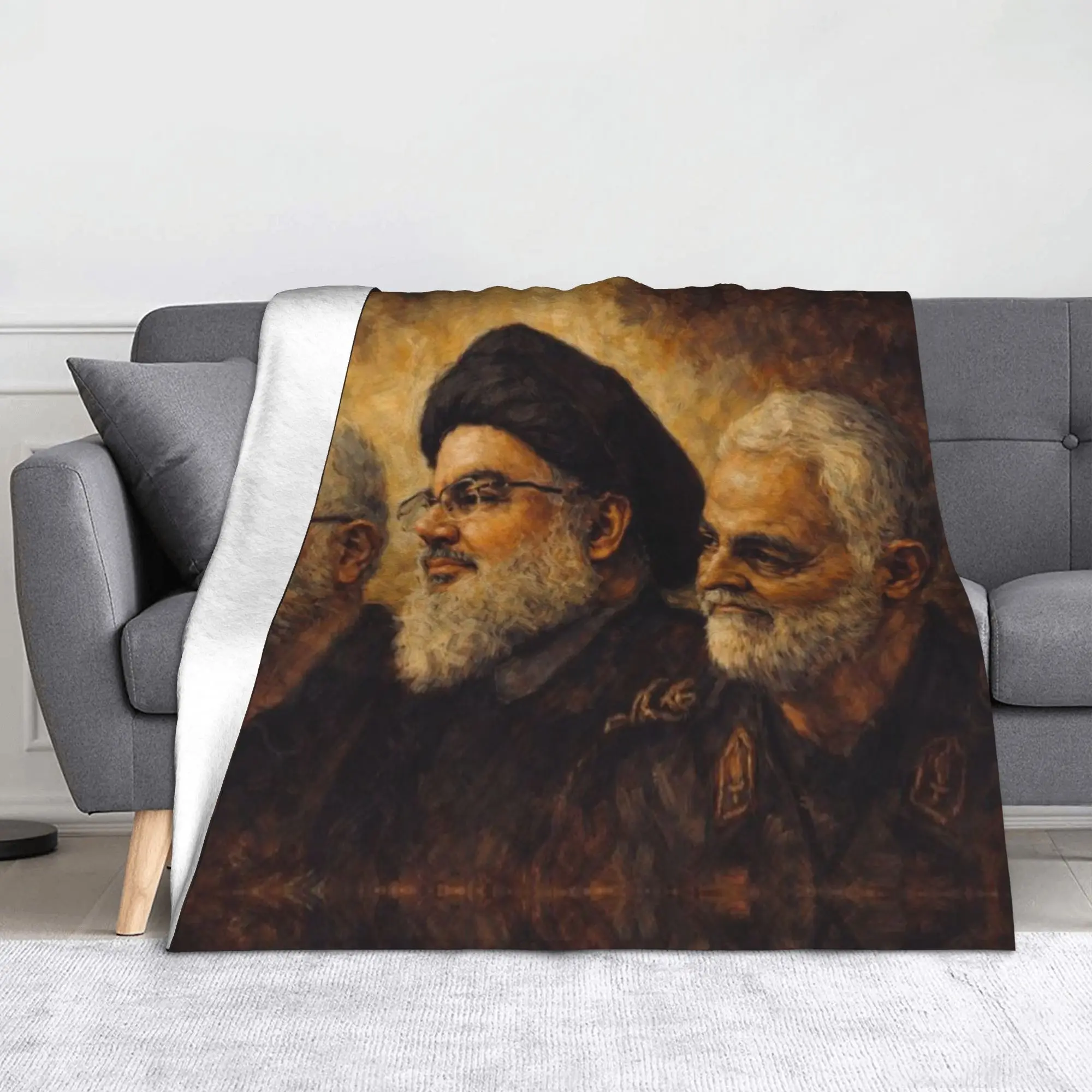 Фото Пледы Alis Khameneis и Mahmoud AhmadiNejad: Супермягкие и теплые покрывала для кровати, 50x60 дюймов, различные размеры №1