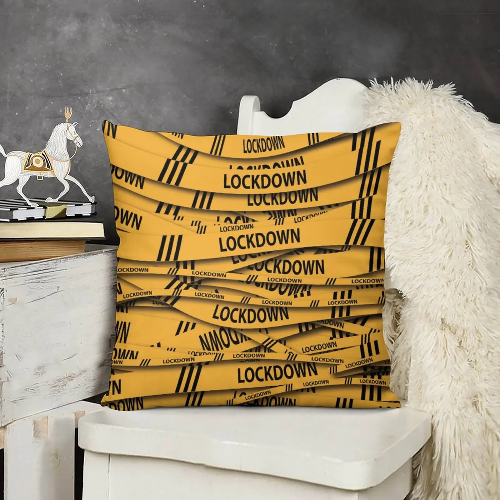 

Throw Pillow Covers Set of 2 Cushion Covers Home Decorative Soft Cushion Covers for Bed Living Room Yellow Seal, Lockdown