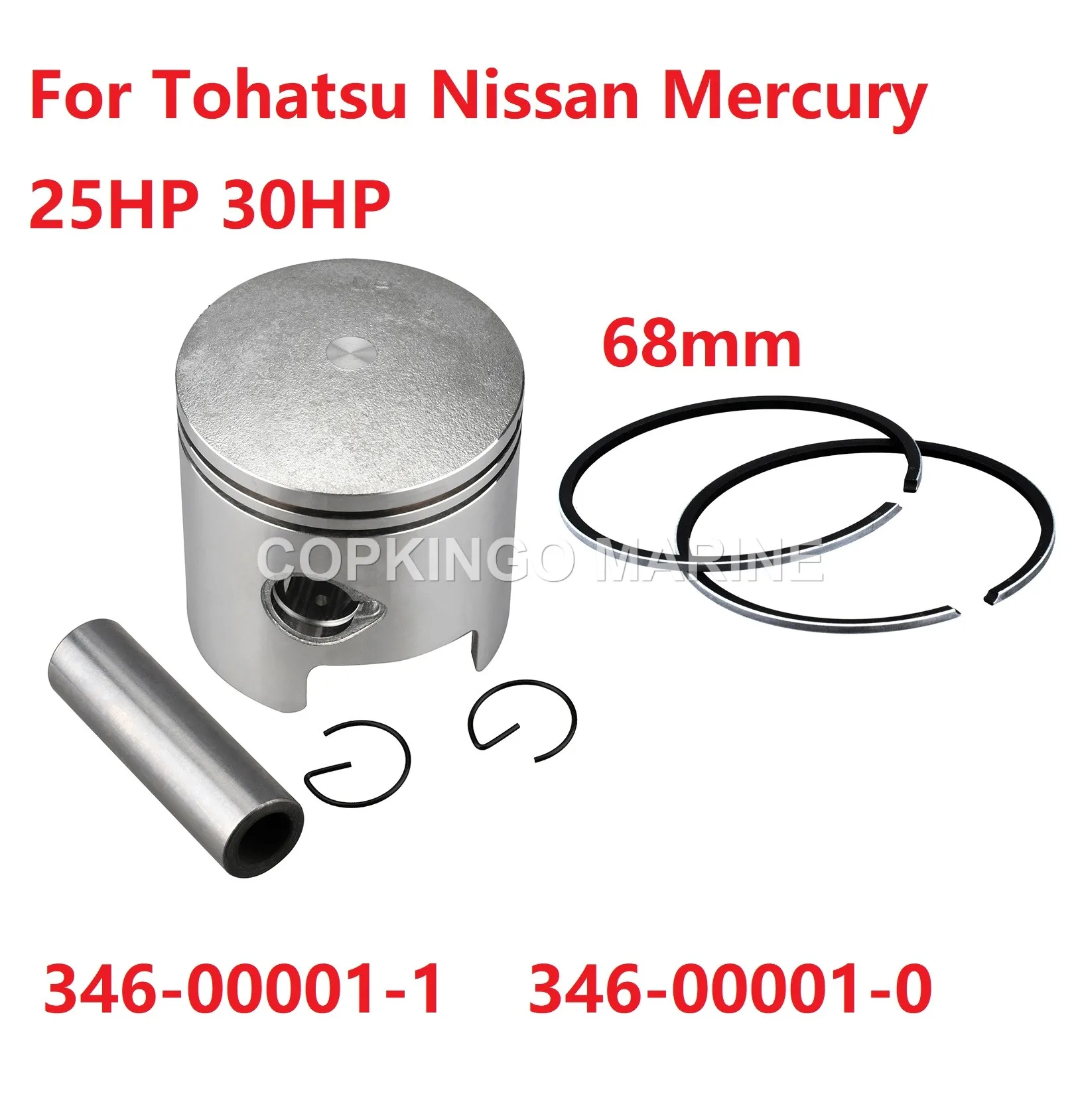 Комплект поршневых лодок Std 346-00001-1 для подвесного двигателя Tohatsu Nissan Mercury 25 л.с. 30