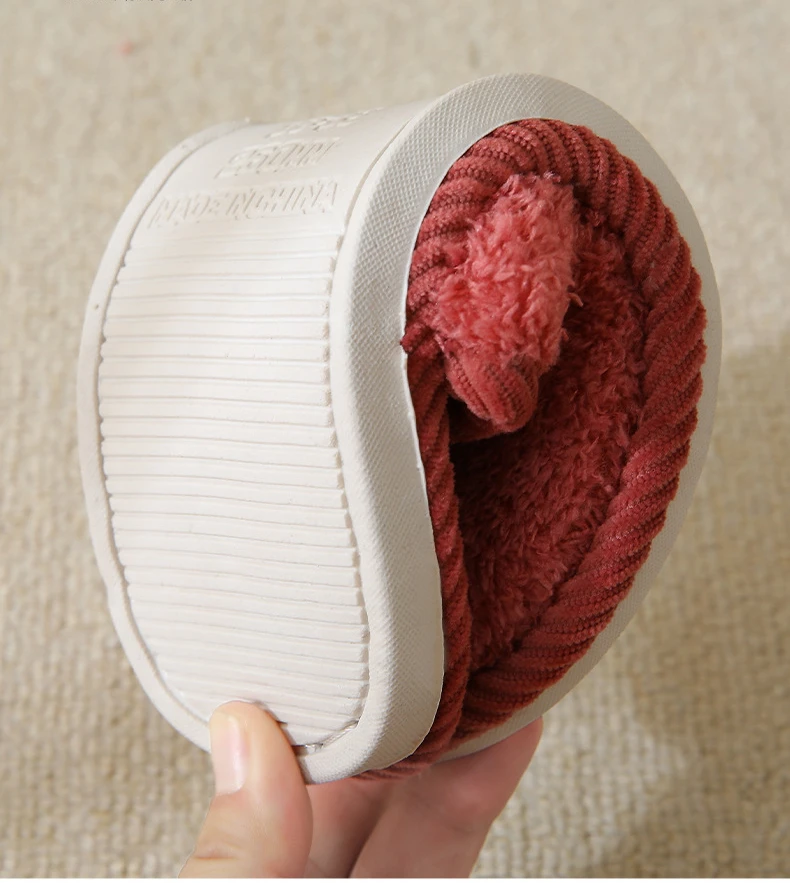 House Slipper  Winter Warm Fluffy  Plush Contton Indoor Non Slip Fuzzy Home floor Shoes Grip Comfy Female  soft  Sole Anti Skid