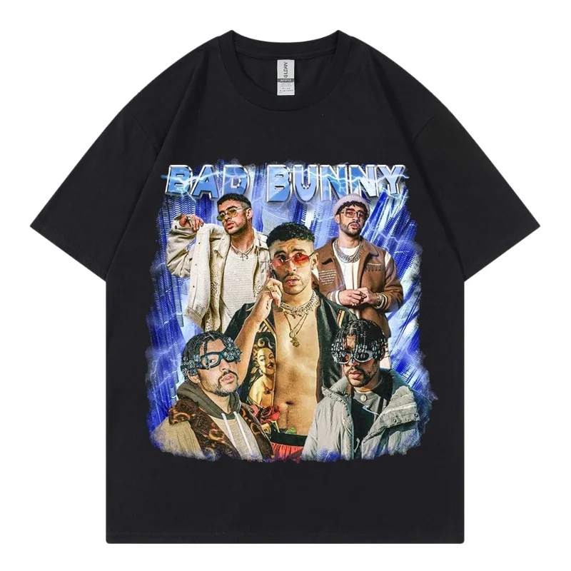

Hip Hop T shirt Men Graphic Bad Bunny Print Oversized Short Sleeve T shirts Women Casual Streetwear Harajuku Unisex Tops Tees
