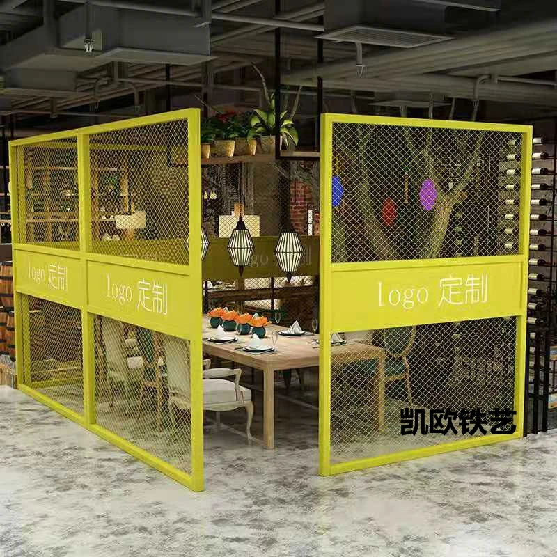 

Industrial wind screen living room grid iron mesh office cabinet rack bar restaurant decorative iron partition rack