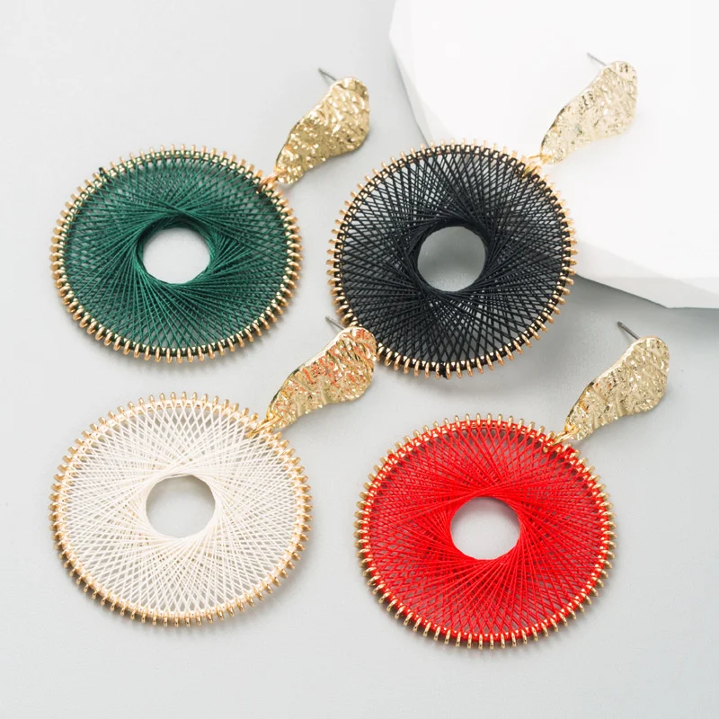 

Cross border new Bohemian style creative woven color matching earrings earrings personalized temperament Earrings