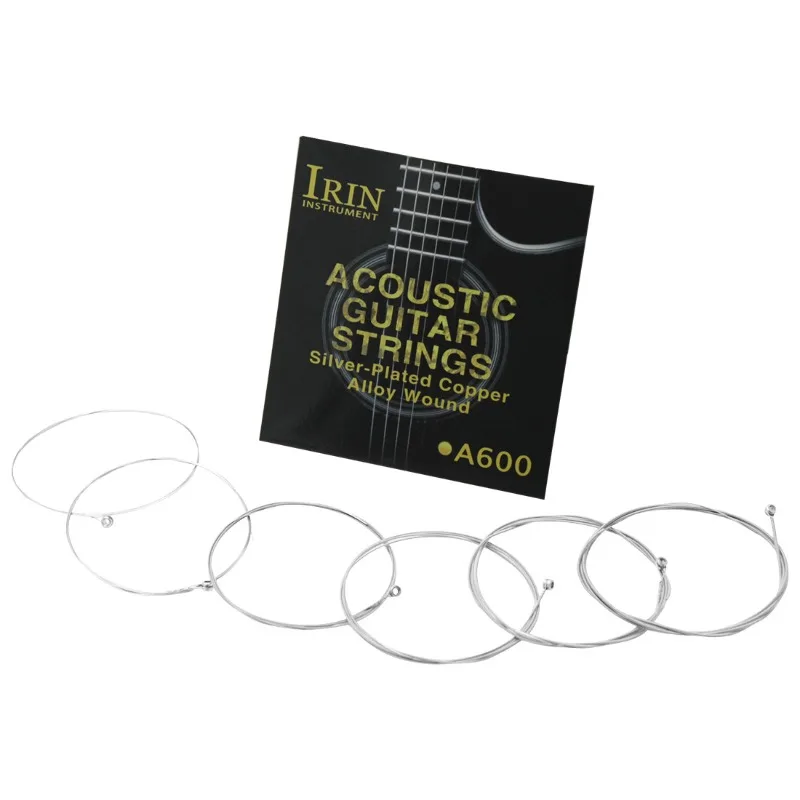 

IRIN's new A600 silver folk guitar, strings, high-grade steel core, clear and crisp sound, with a large wholesale volume of inst