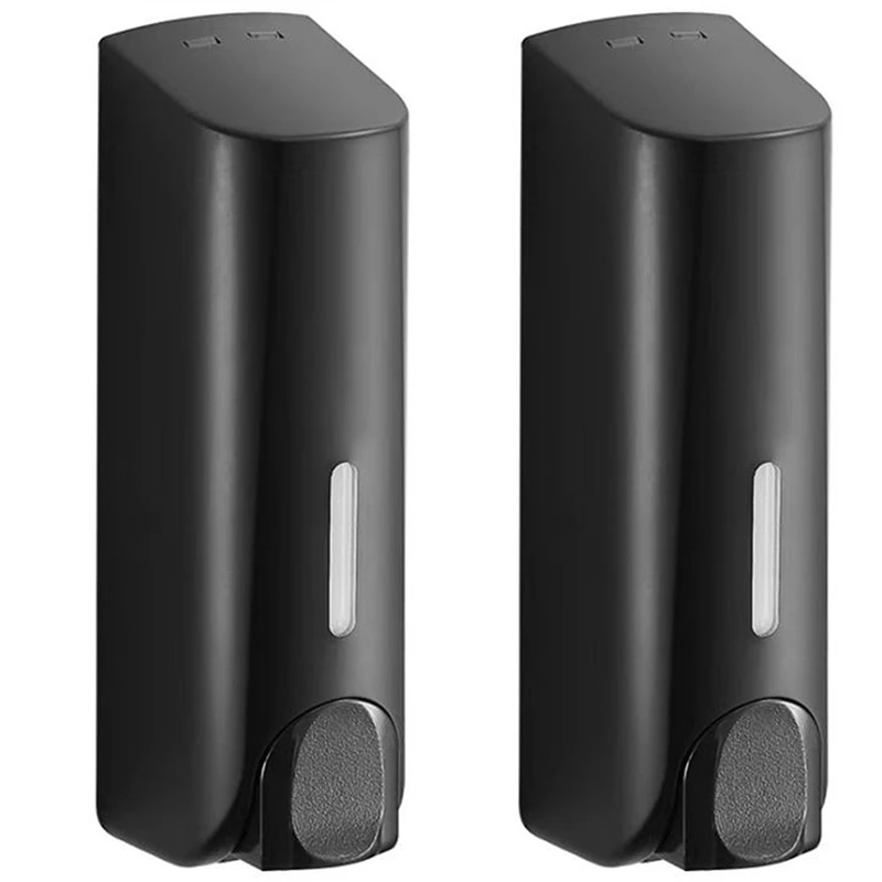 

2X 350Ml Soap Dispenser Wall Mounted Manual Soap Dispenser Bathroom Shower Gel Liquid Shampoo Dispenser Holder