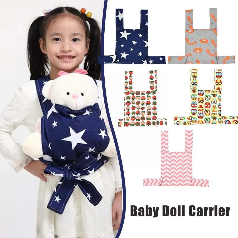 Baby Kids Doll Carrier Sling Toy For Children Play House Backpack Dolls Carrier Cartoon Animal Kids Front Back Carrier Z3L5
