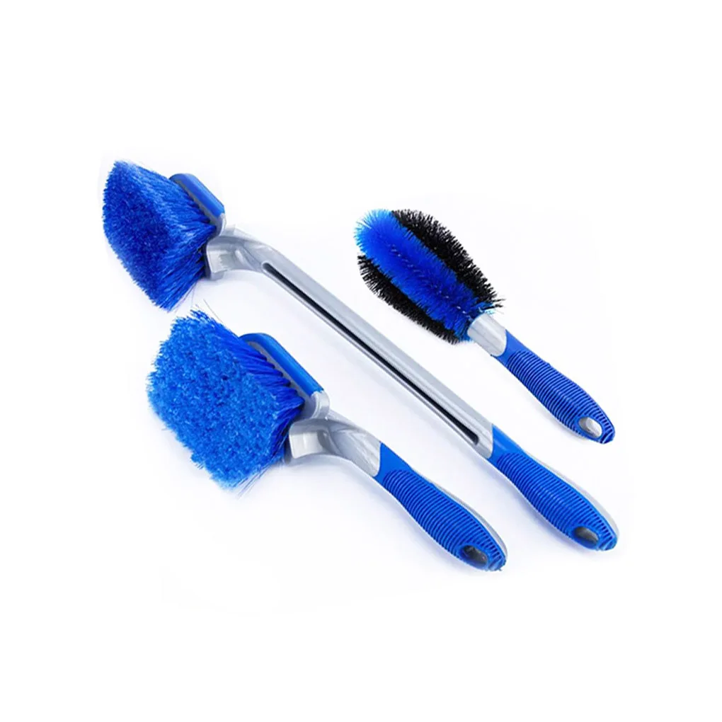 

3 Pieces Car Hub Cleaning Brush Rubber Exterior Scrubber Portable Maintenance Automobile Rim Scrubbing Detailing Tools