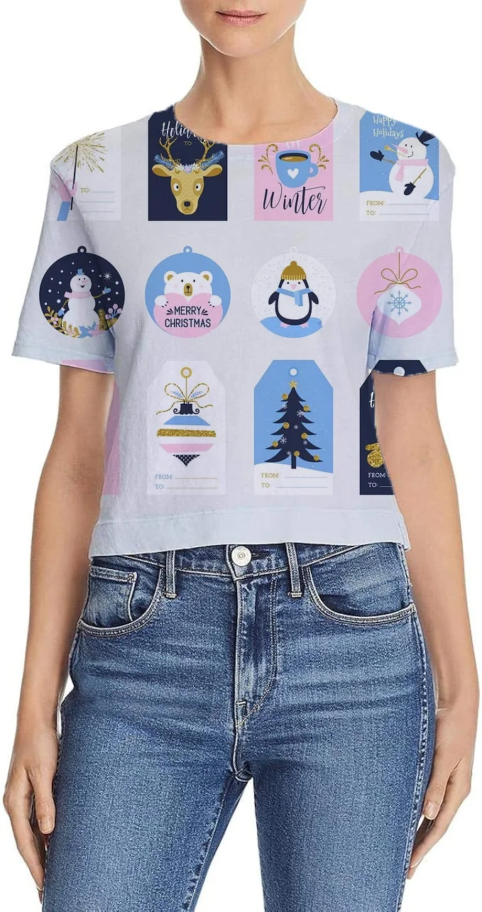 

Футболка женская летняя с коротким рукавом и 3D-принтом, Y2k