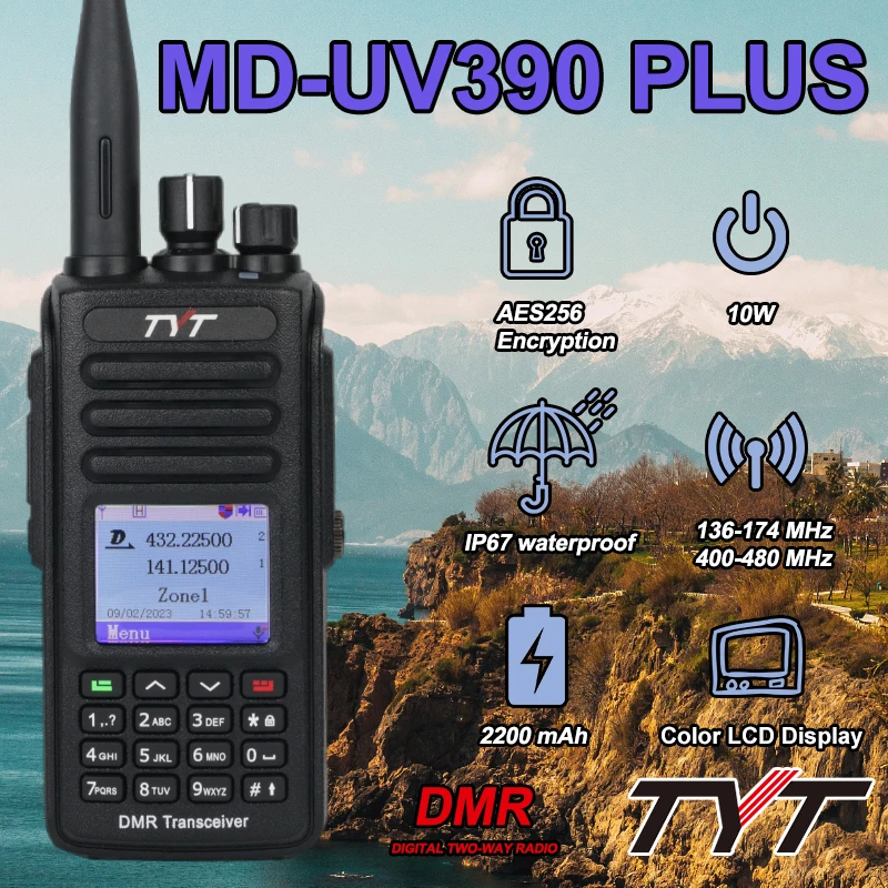 Tyt Md-uv390 Plus 10 Вт Портативная Цифровая Двухдиапазонная Радиостанция Ip67