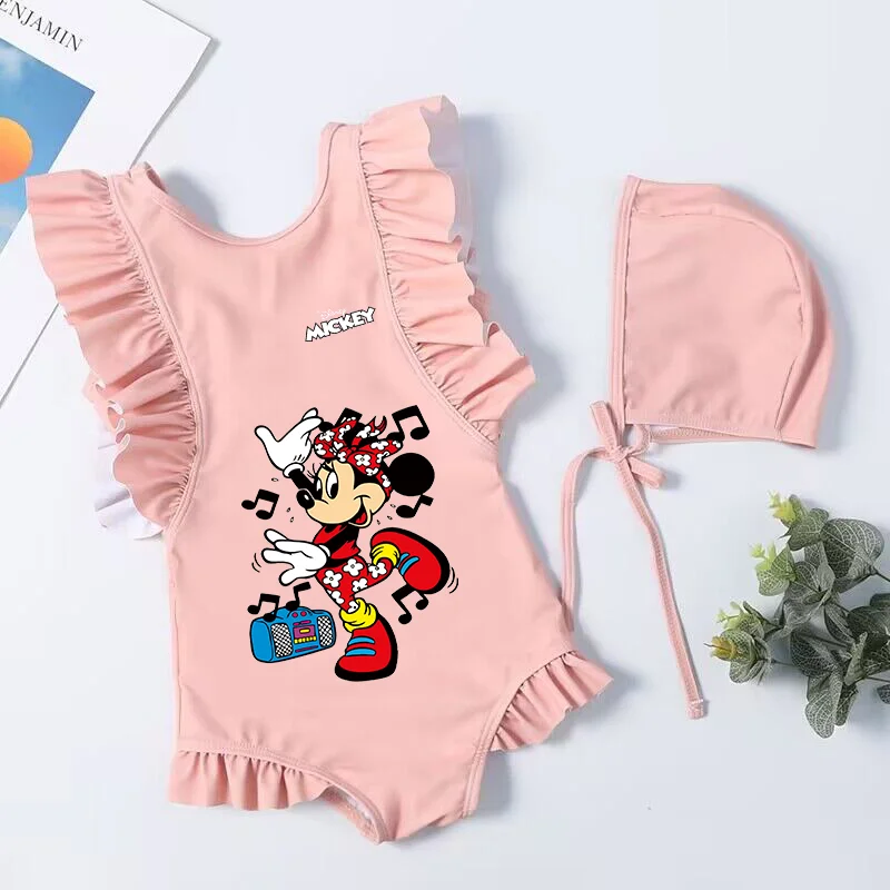 Детский купальник с изображением Микки и Минни Маус летняя одежда для плавания