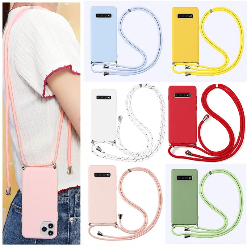 

Necklace Lanyard Strap Case For Samsung Galaxy A21S A50 A51 A70 A71 A20 A30 A20E A31 A40 A91 S8 S9 S10 S10E S20 FE Plus TPU Etui