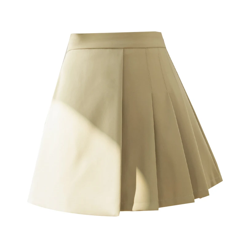 Cute High Waist A-line Pleated Mini Skirt Korean Style Women's Spring Summer Short Skirts Female Solid Casual |