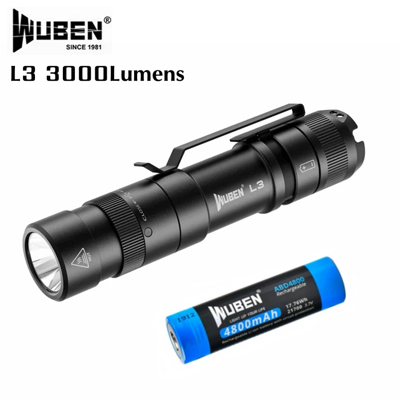 

WUBEN L3 EDC фонарь алюминиевый 3000 люмен