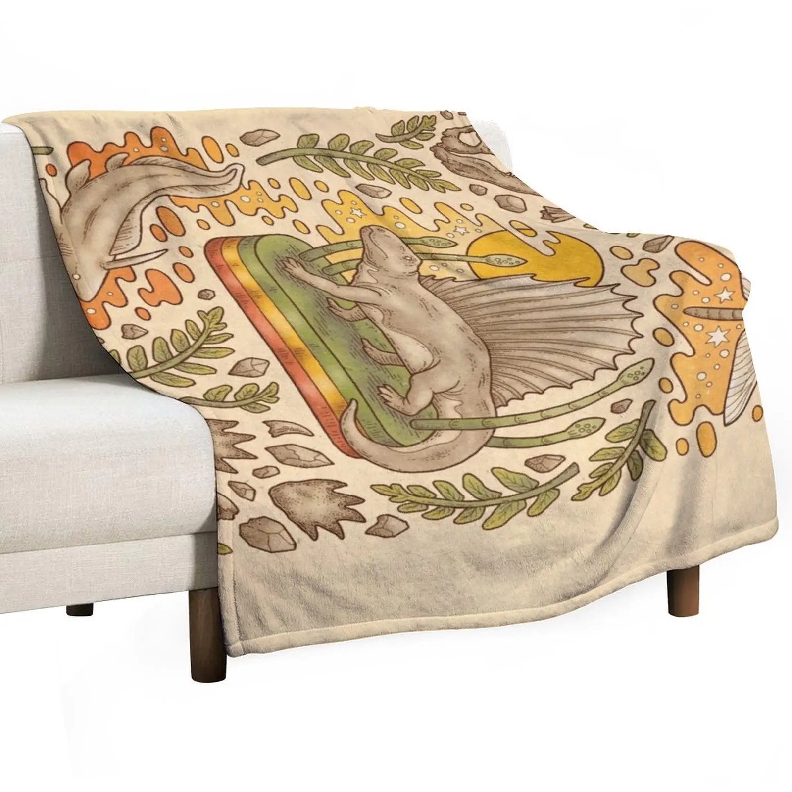 Диметродон Daydream | Искусство Натуральной истории Пермское Доисторическое одеяло