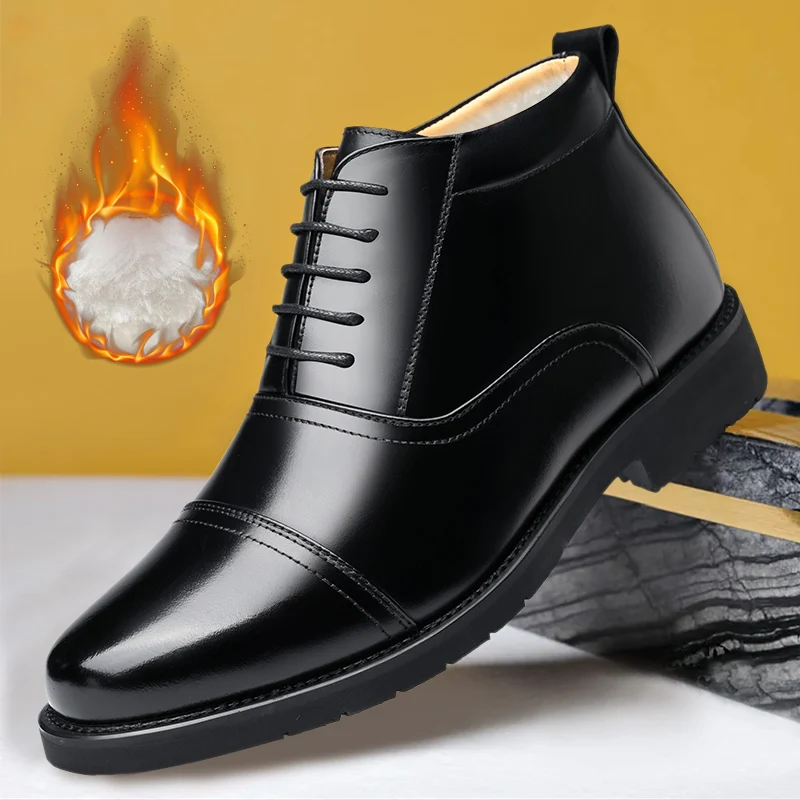 

Мужские Зимние ботильоны из натуральной кожи, размеры 38-46