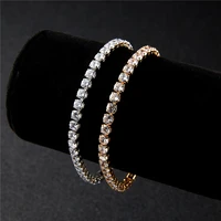 fashion bracelet bangle stretch bling single row rhinestones bracelets for women elasticity wedding bridal gift jewelry