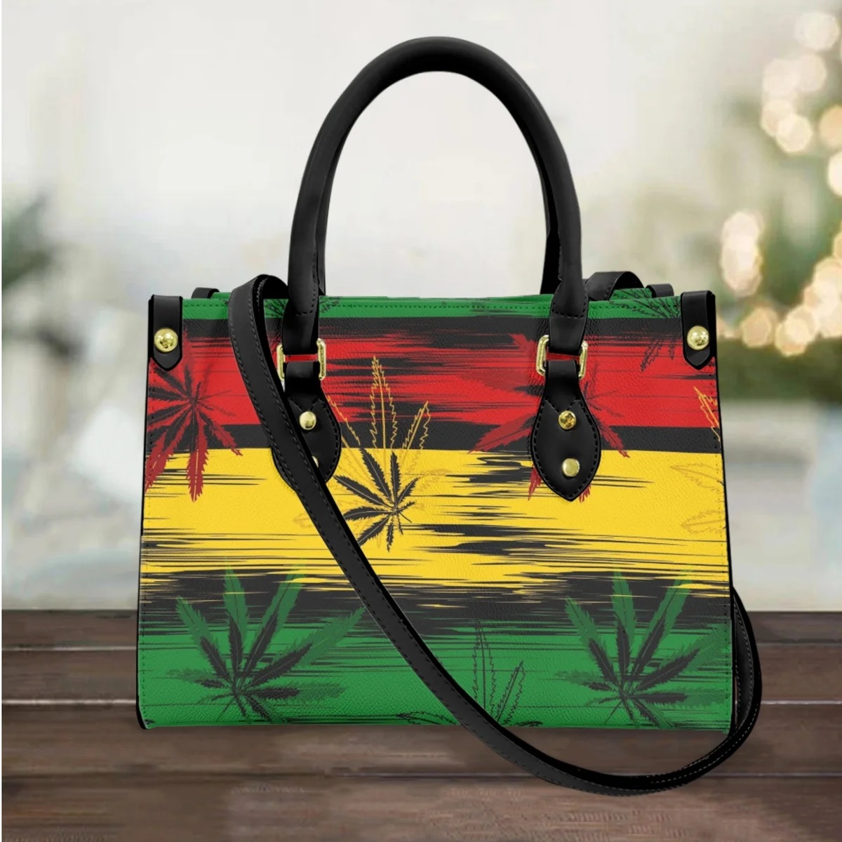 

Красочные дизайнерские сумки через плечо с тропическими сорняками для женщин, кожаные модные сумки-тоут через плечо для женщин и девушек, ж...