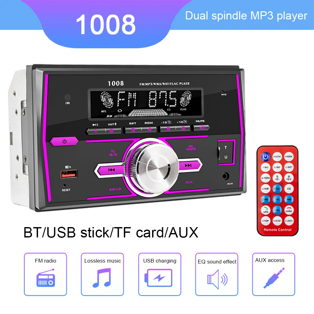 

Car Radio Stereo 2 Din Car Radio Stereo Player Bluetooth-compatible Colorful Lights Auto Electronics Accessories