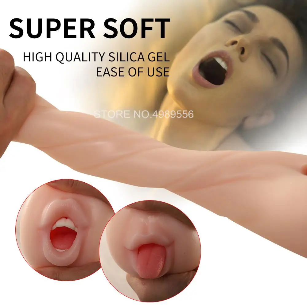 Automatic Vibtrators Male Masturbation Clamping Sucking Pocket Pussy Realistic Vagina Mouth Holes Sex Toys for Men TPE
