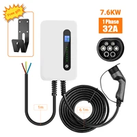 wallbox electric vehicle charger type 2 plug 32a wall mounted charging station ev charger 7kw evse iec 62196 6m cable for bmw