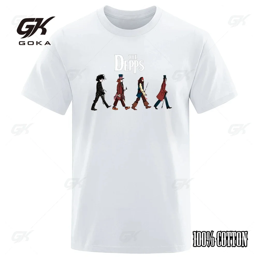 Забавная мужская футболка с принтом The Depps Street летняя хлопковая короткими
