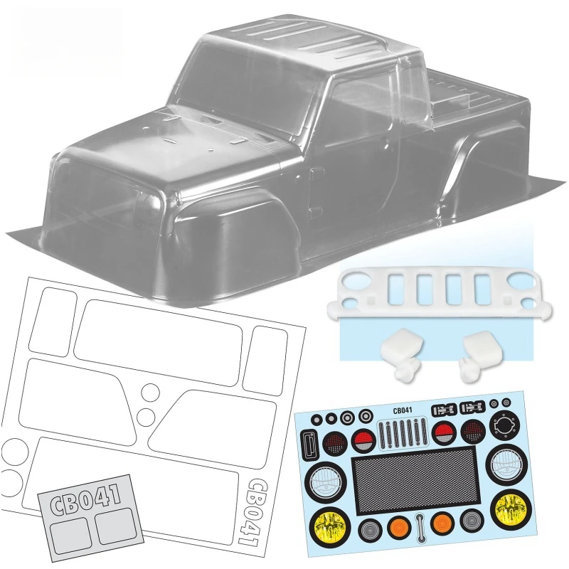 

Прозрачный чехол для автомобиля RC Rock Crawler Body 1/10 JP1 с передним бампером и зеркалом и цветными наклейками для шасси 313 мм TRX4 SCX10 RC4WD