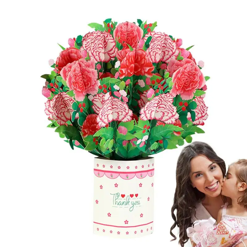 

Mother's Day Three-Dimensional Greeting Card Creative Gift 3D Flower Bundle Blessing Birthday Decorative Card For Mother Gift