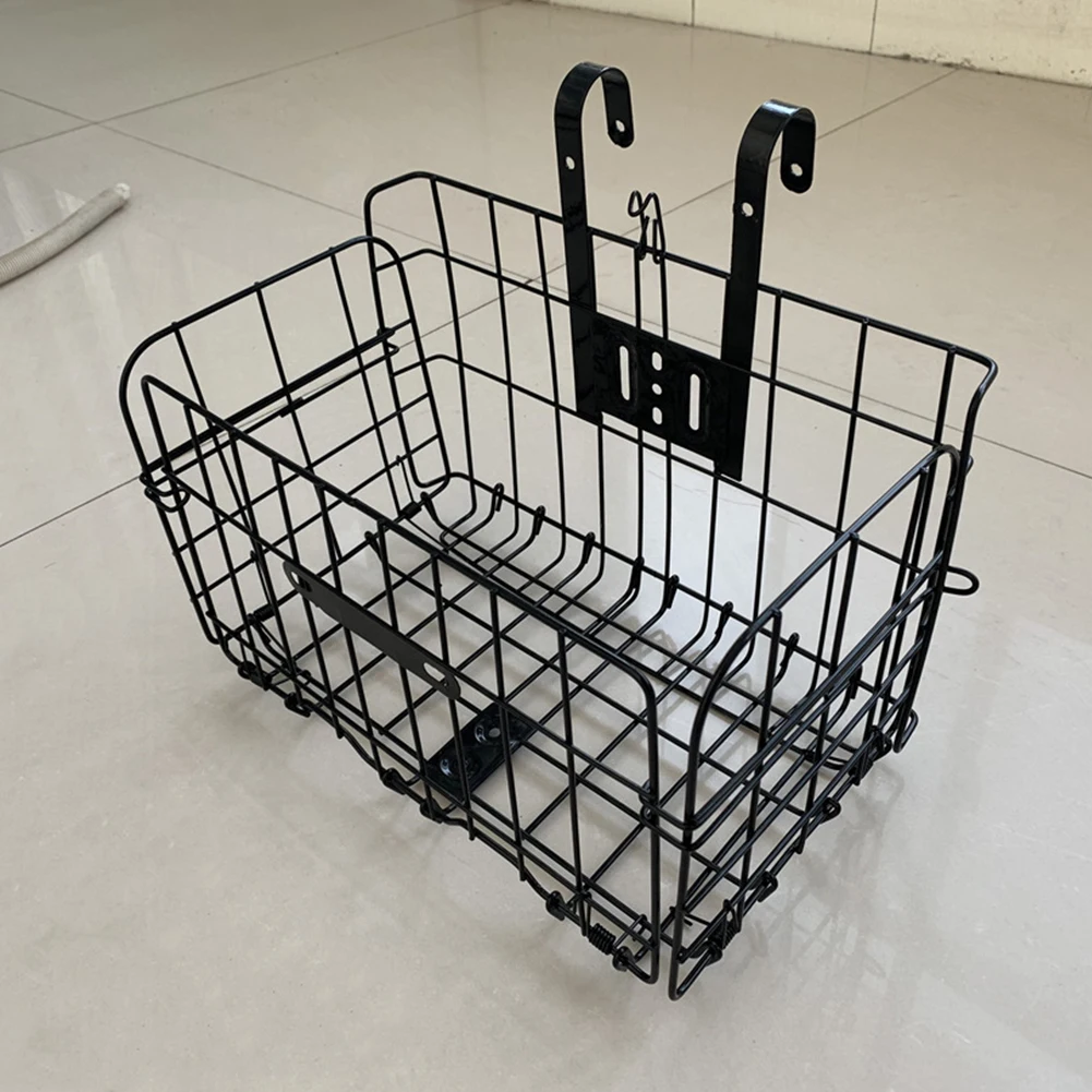 

Wire Mesh Front Rear Frame Plating Storage Bike Basket Foldable Hanging Accessories Detachable Rack Strong Load Easy Install