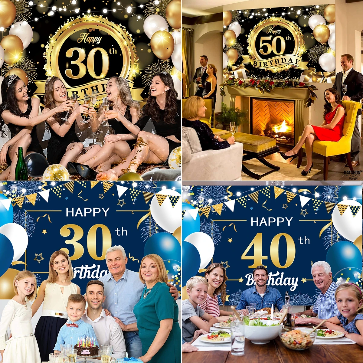 Баннер для дня рождения большого размера 150x10 0 см украшение 30/40/50 лет подвесной