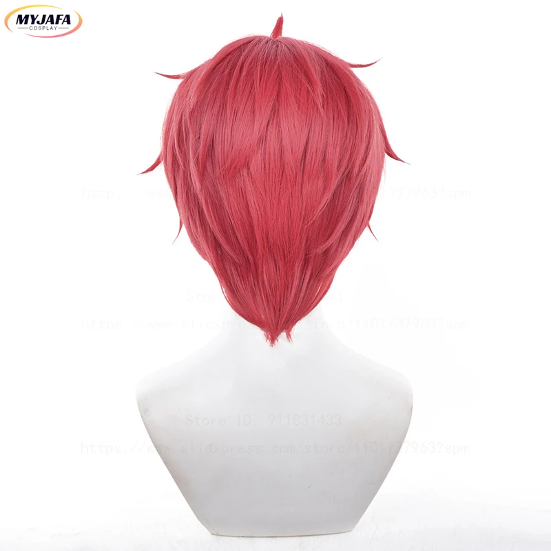 Jiji Косплей Парик Аниме DAN DA Jin Enjoji Короткие красные термостойкие парики из